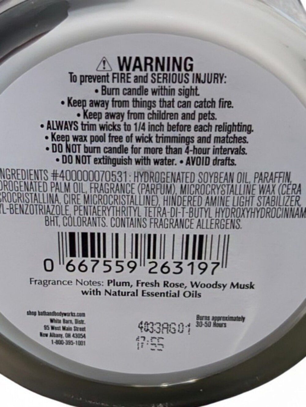 NEW Limited Release Bath and Body Works "Amber" Single With Candle - Picture 3 of 3